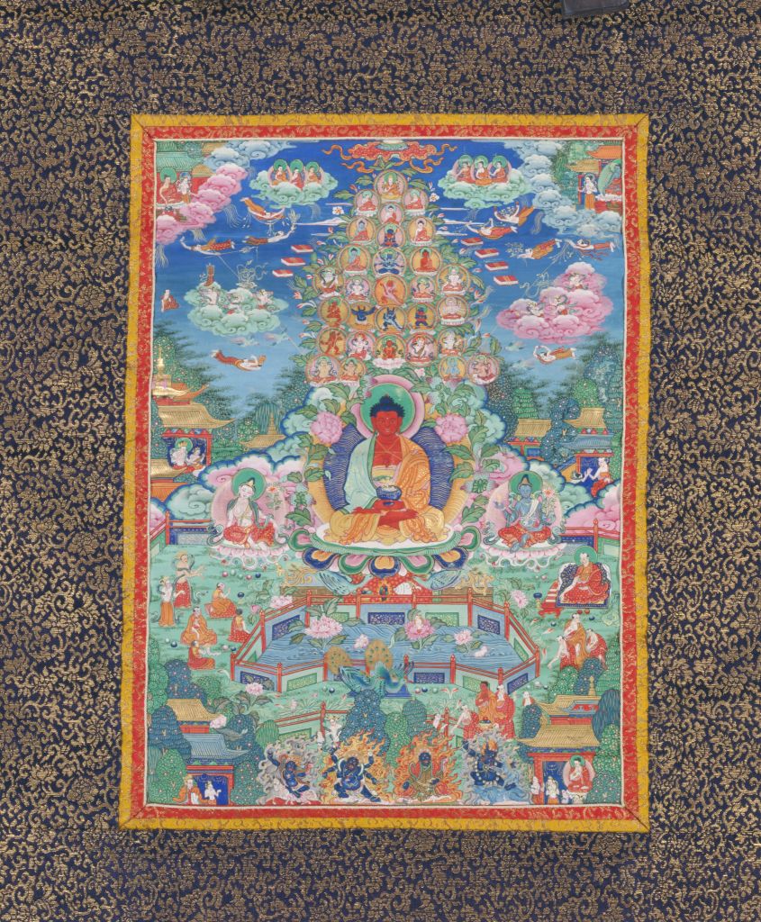 图片[1]-Amitabha Thangka of Blissful World-China Archive